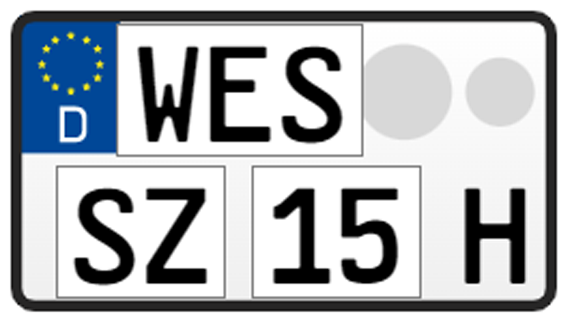 H-Kennzeichen, 255x130 mm, ohne Carbon-Optik